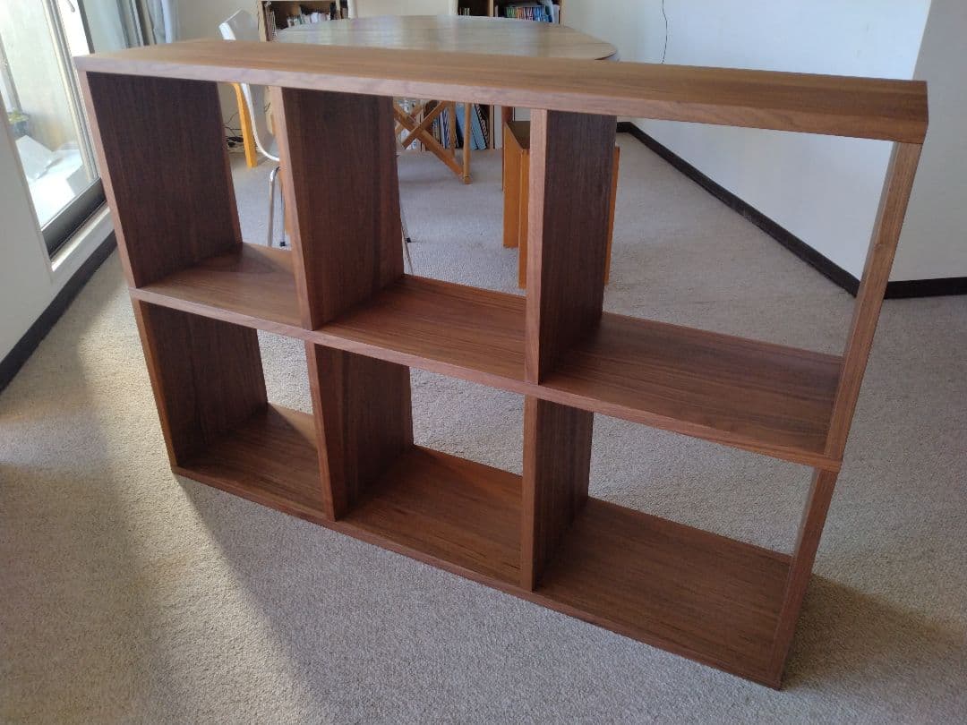 【美品】MUJI無印良品 スタッキングシェルフ3×2/ウォルナット材/ラック棚