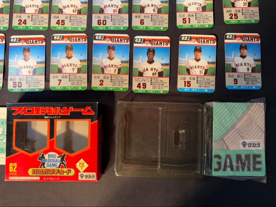 タカラ　62年版　プロ野球カードゲーム　読売巨人軍　ジャイアンツ　当時物