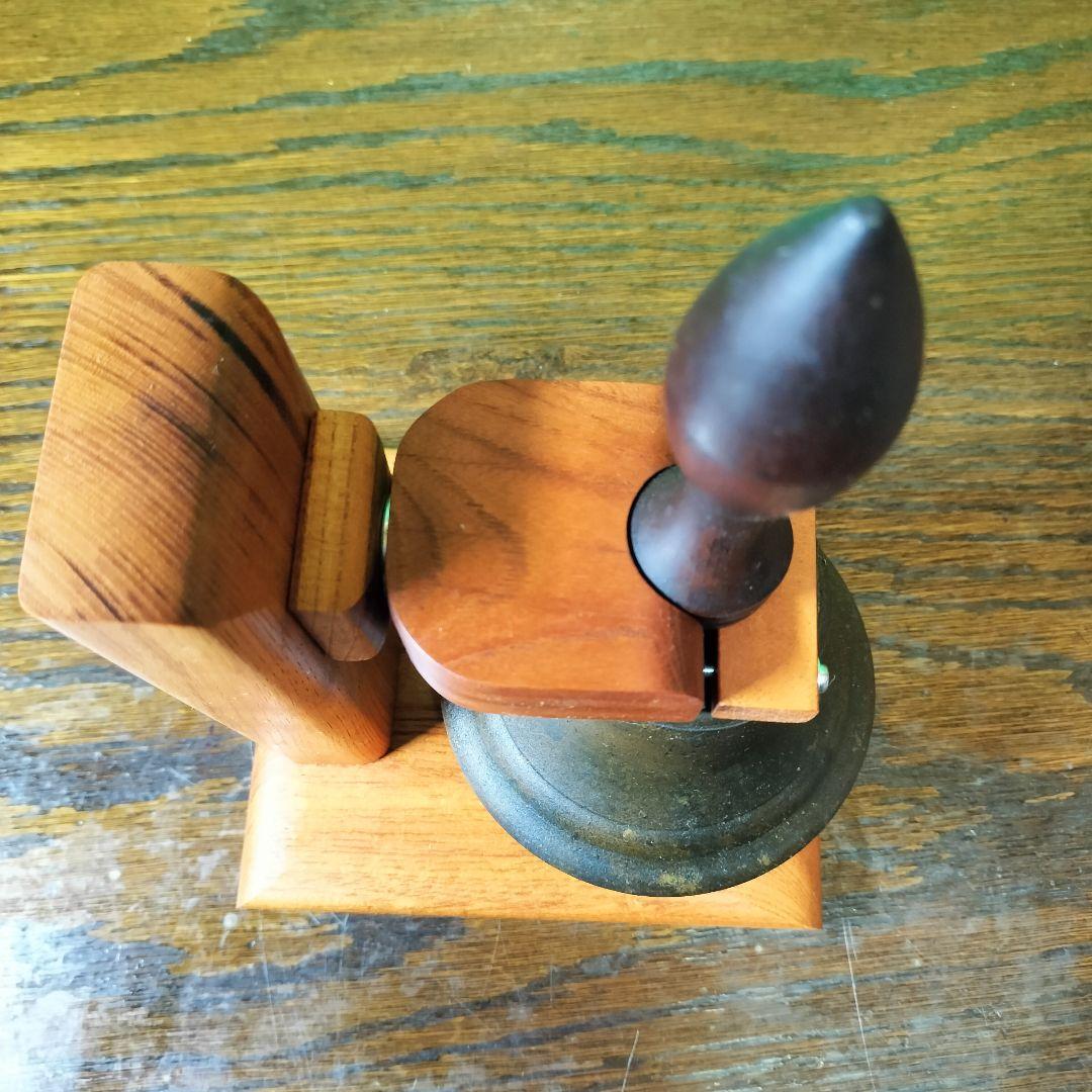 A【再製作なし】現品限り欅板台座の学校の鐘ハンドベルマリンベル駄菓子屋の呼び鈴