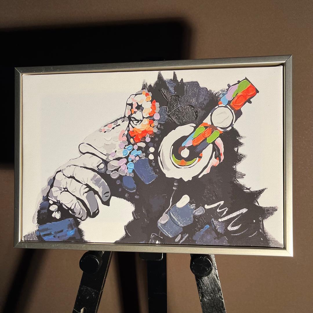 キャンバスプリントアート music monkey 絵画 フレーム付き
