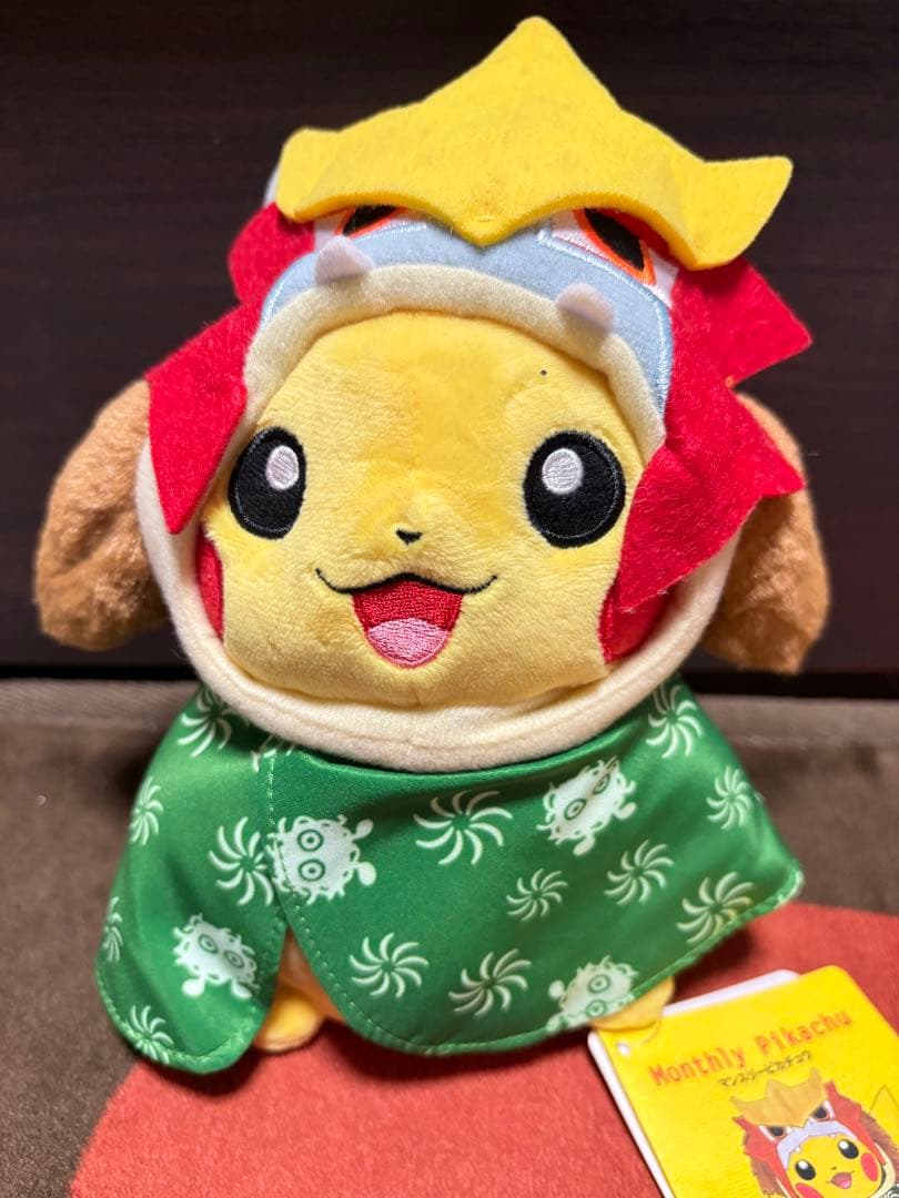 タグ付き マンスリーピカチュウ ぬいぐるみ 1月 獅子舞エンテイ