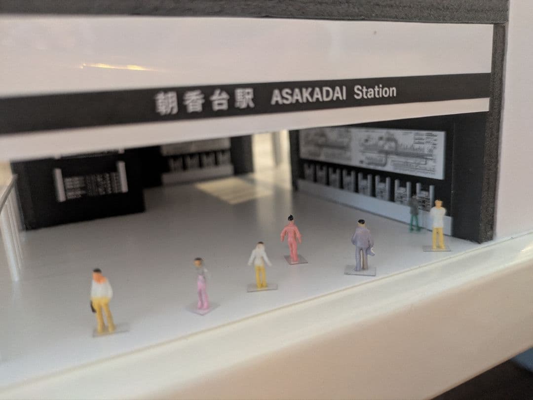 Nゲージ　自作ストラクチャー　高架駅舎　ジオラマ