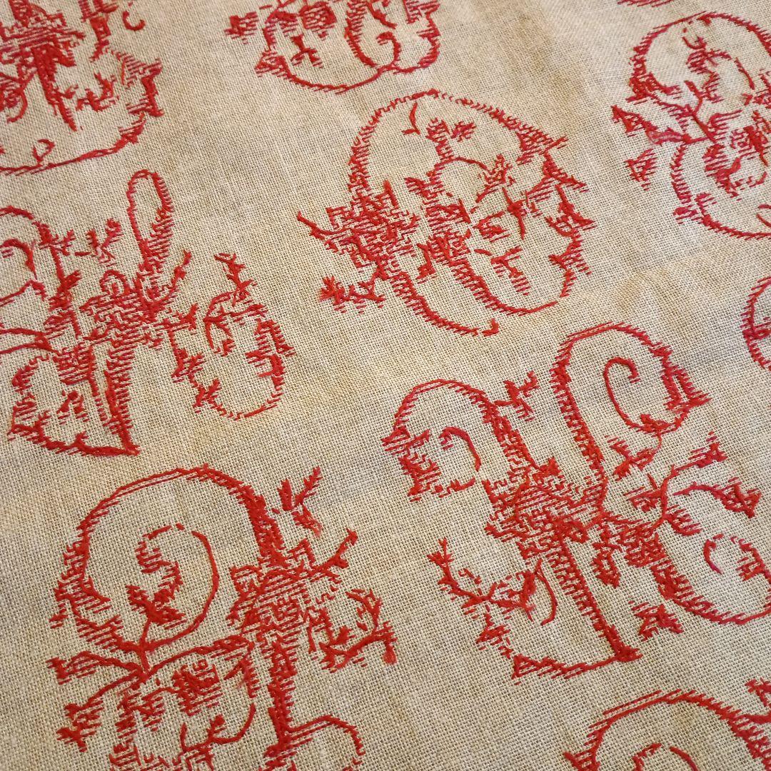 サジュウ　大型ハンドメイド　モノグラム図案　クロスステッチ完成品