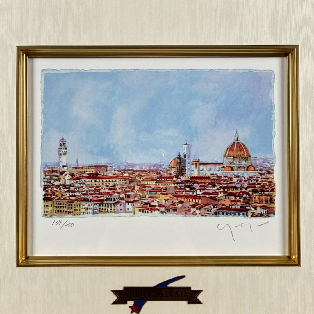 美品 ヒロ・ヤマガタ「フィレンツェ」シルクスクリーン 直筆サイン・作品保証書有
