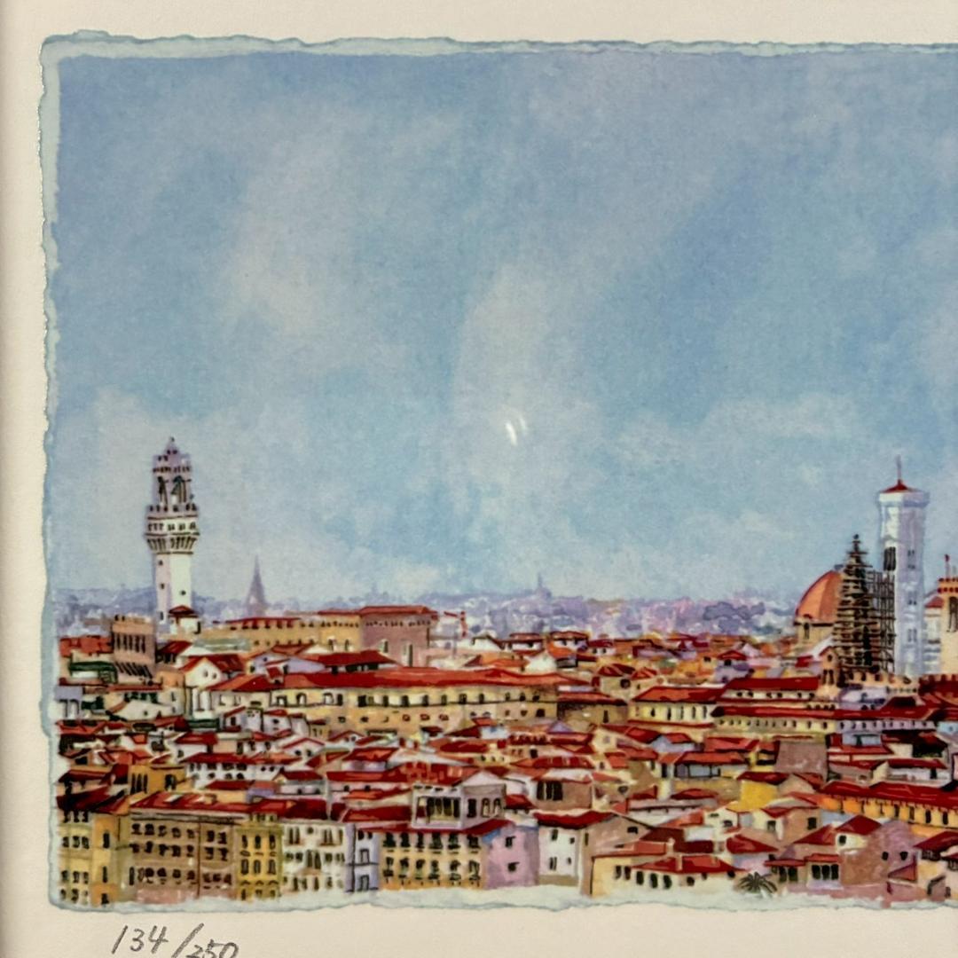 美品 ヒロ・ヤマガタ「フィレンツェ」シルクスクリーン 直筆サイン・作品保証書有