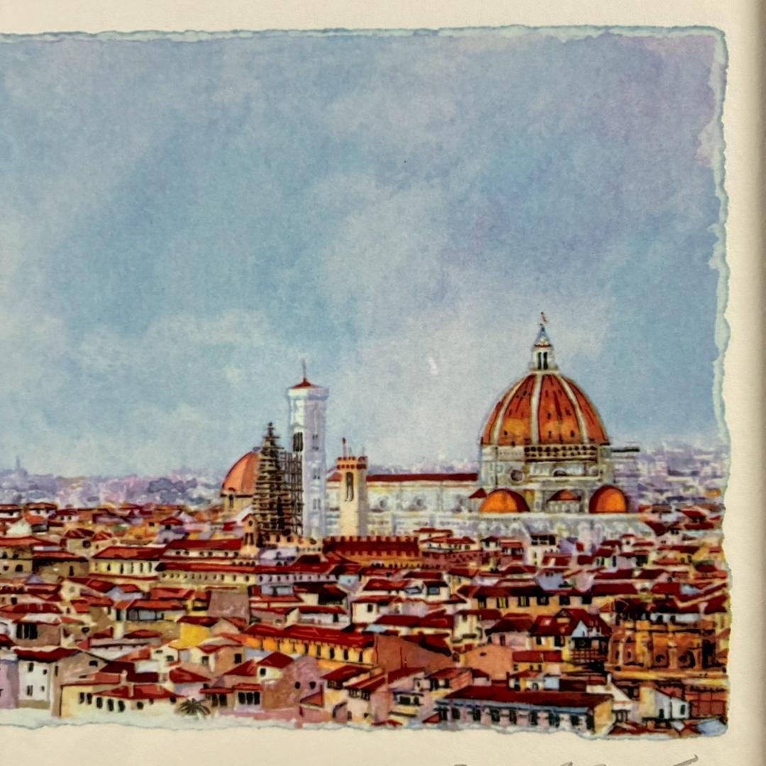 美品 ヒロ・ヤマガタ「フィレンツェ」シルクスクリーン 直筆サイン・作品保証書有