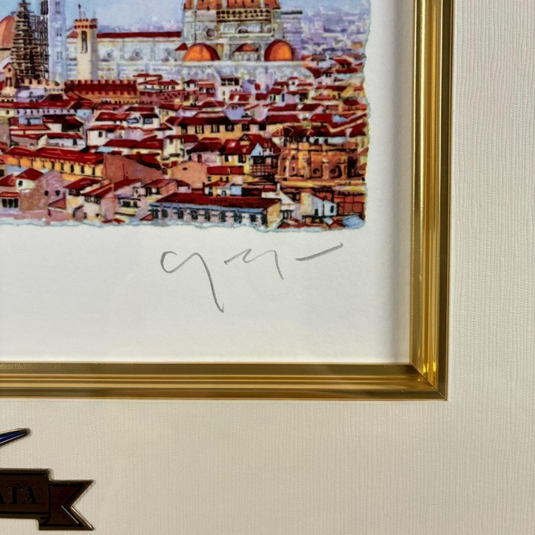 美品 ヒロ・ヤマガタ「フィレンツェ」シルクスクリーン 直筆サイン・作品保証書有