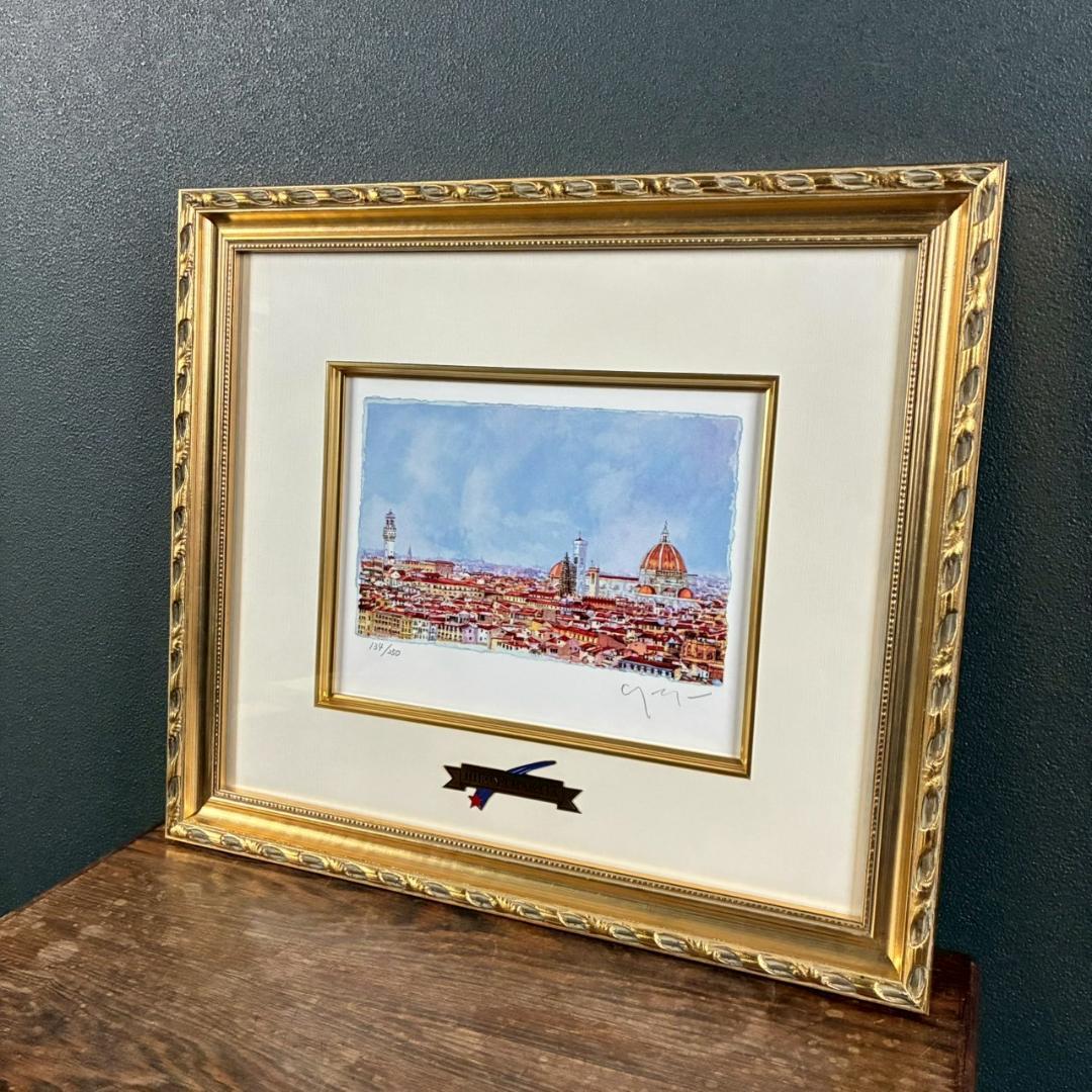 美品 ヒロ・ヤマガタ「フィレンツェ」シルクスクリーン 直筆サイン・作品保証書有
