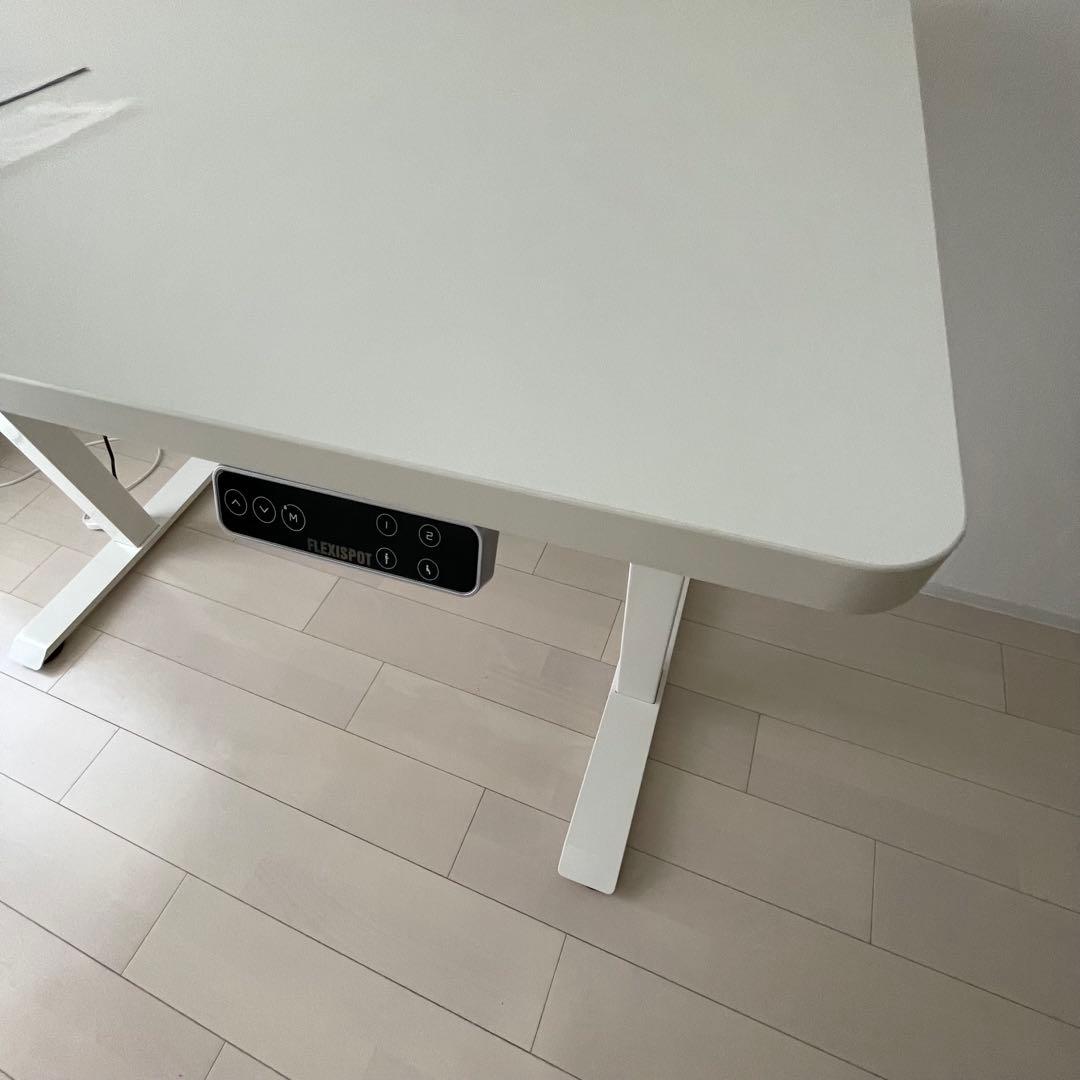 FlexiSpot E7 電動式昇降式デスク 140cm 天板付き ホワイト