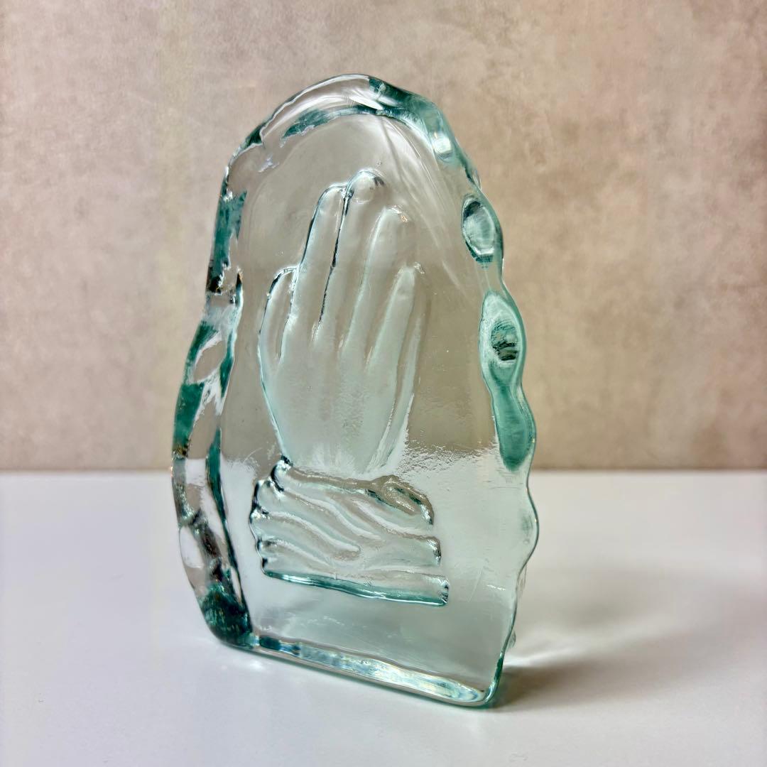 ガラス製のハンドオブジェ ミッドセンチュリー ポストモダン ヴィンテージ