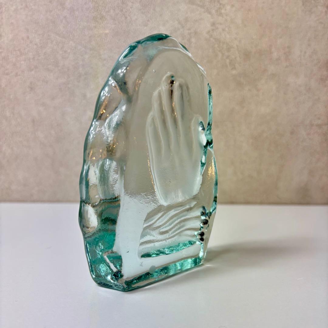 ガラス製のハンドオブジェ ミッドセンチュリー ポストモダン ヴィンテージ