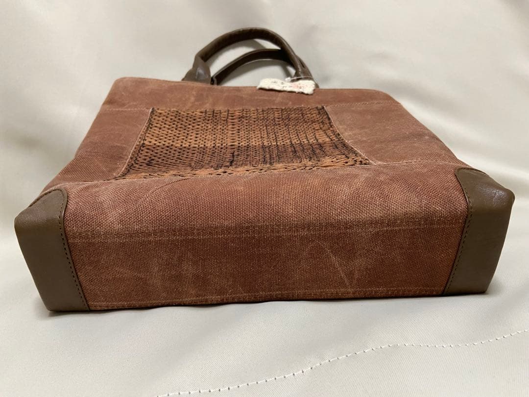 酒袋・柿渋染・ジョーゼット柿渋染の織物・ トートバッグ