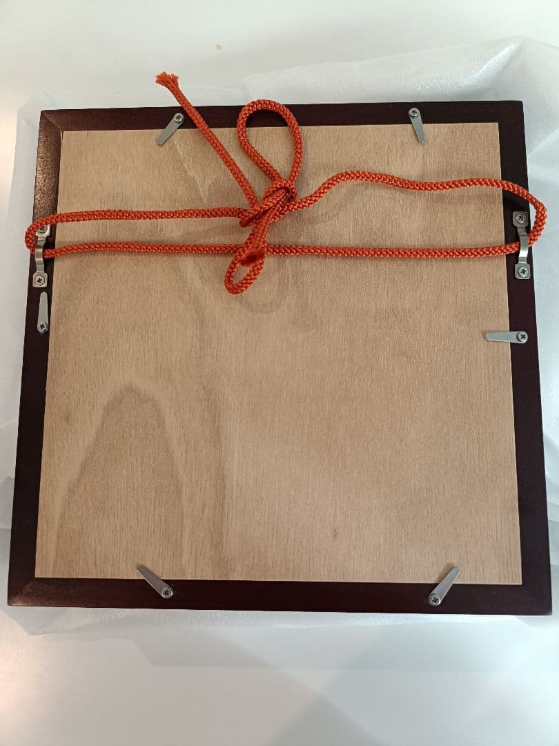 希少価値 臥牛釜鶴絵柄木製フレーム付き壁掛けインテリア