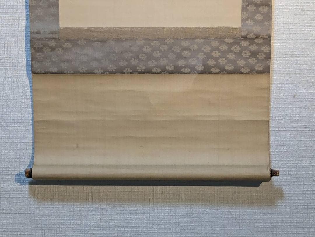 【真作】掛軸　松元楓湖　桜下武者図　日本画　武者絵掛軸　合箱入　U140