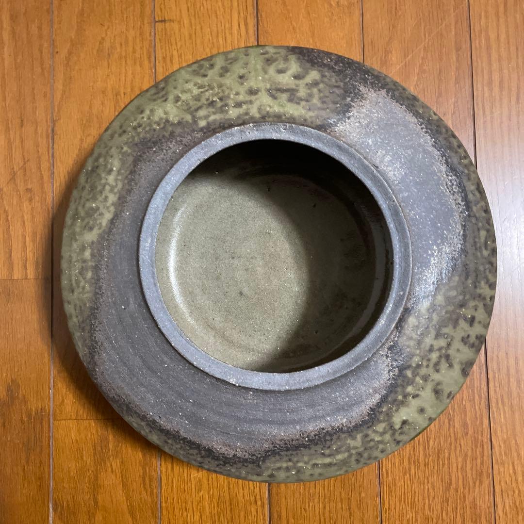アンティーク 益子焼 作：手塚 陶器製円形花器