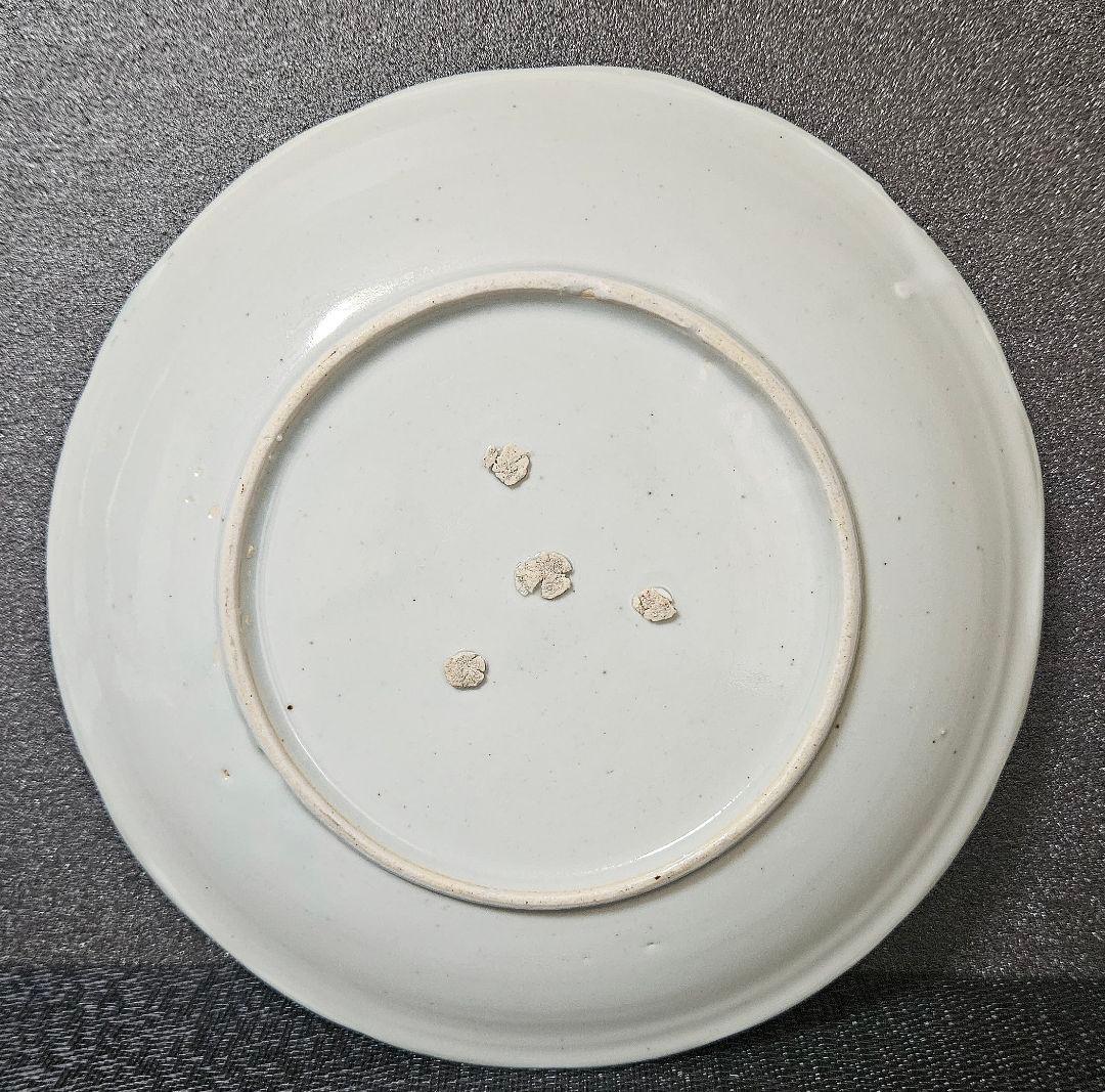 江戸時代後期　古伊万里　染付　雲龍図　輪花　22.9cm皿