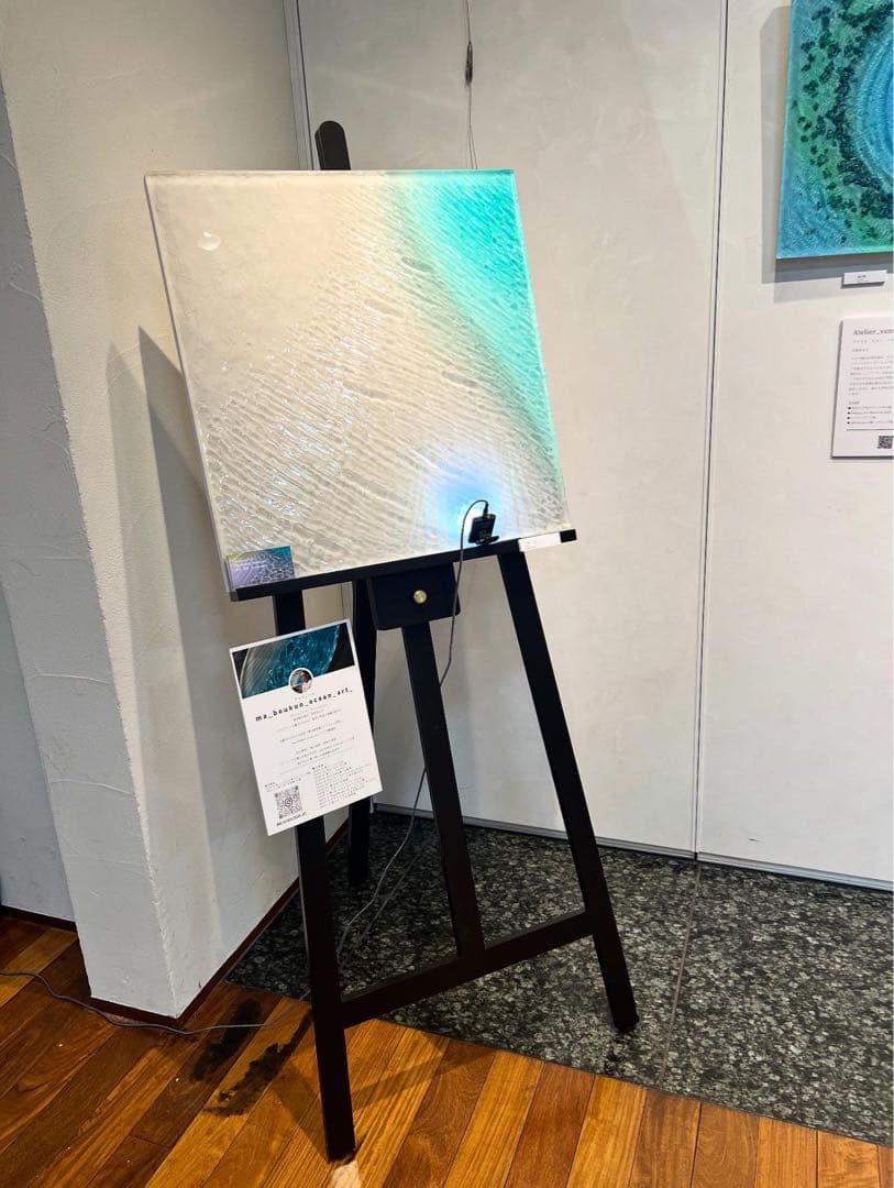 【波紋アート】～ 凪 ～ ／60cm × 60cm／ナチュラルサンド