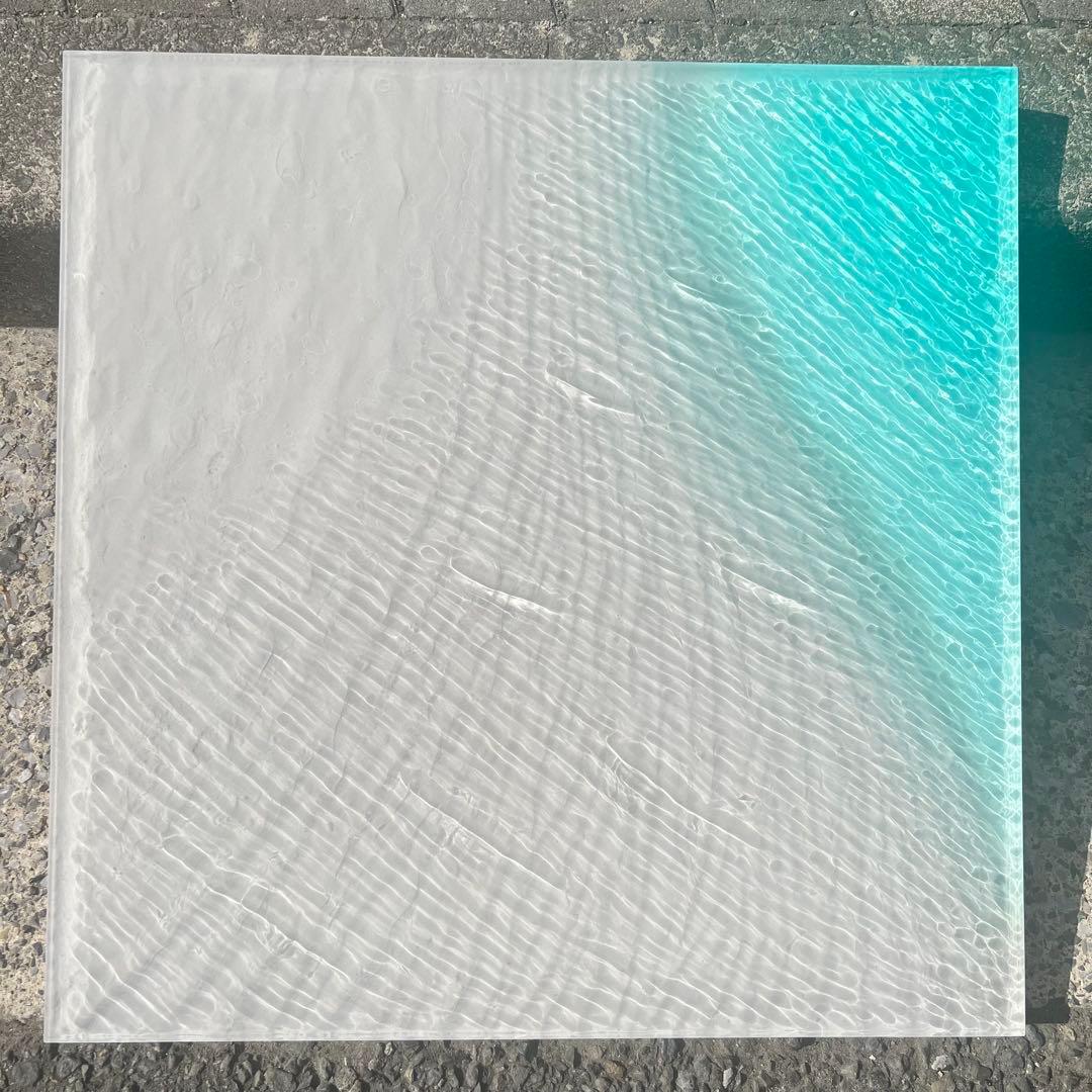 【波紋アート】～ 凪 ～ ／60cm × 60cm／ナチュラルサンド
