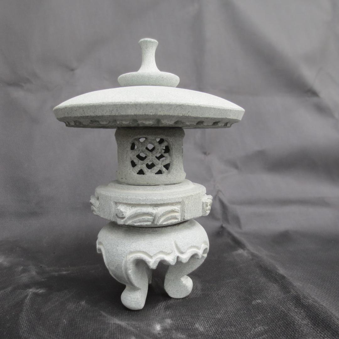 ミニ灯籠 雪見灯篭 丸 灯籠 燈籠 灯ろう 蟷螂 とうろう 天然御影石 丸雪見