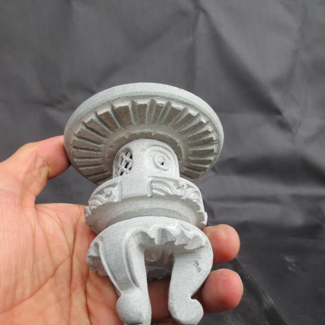 ミニ灯籠 雪見灯篭 丸 灯籠 燈籠 灯ろう 蟷螂 とうろう 天然御影石 丸雪見