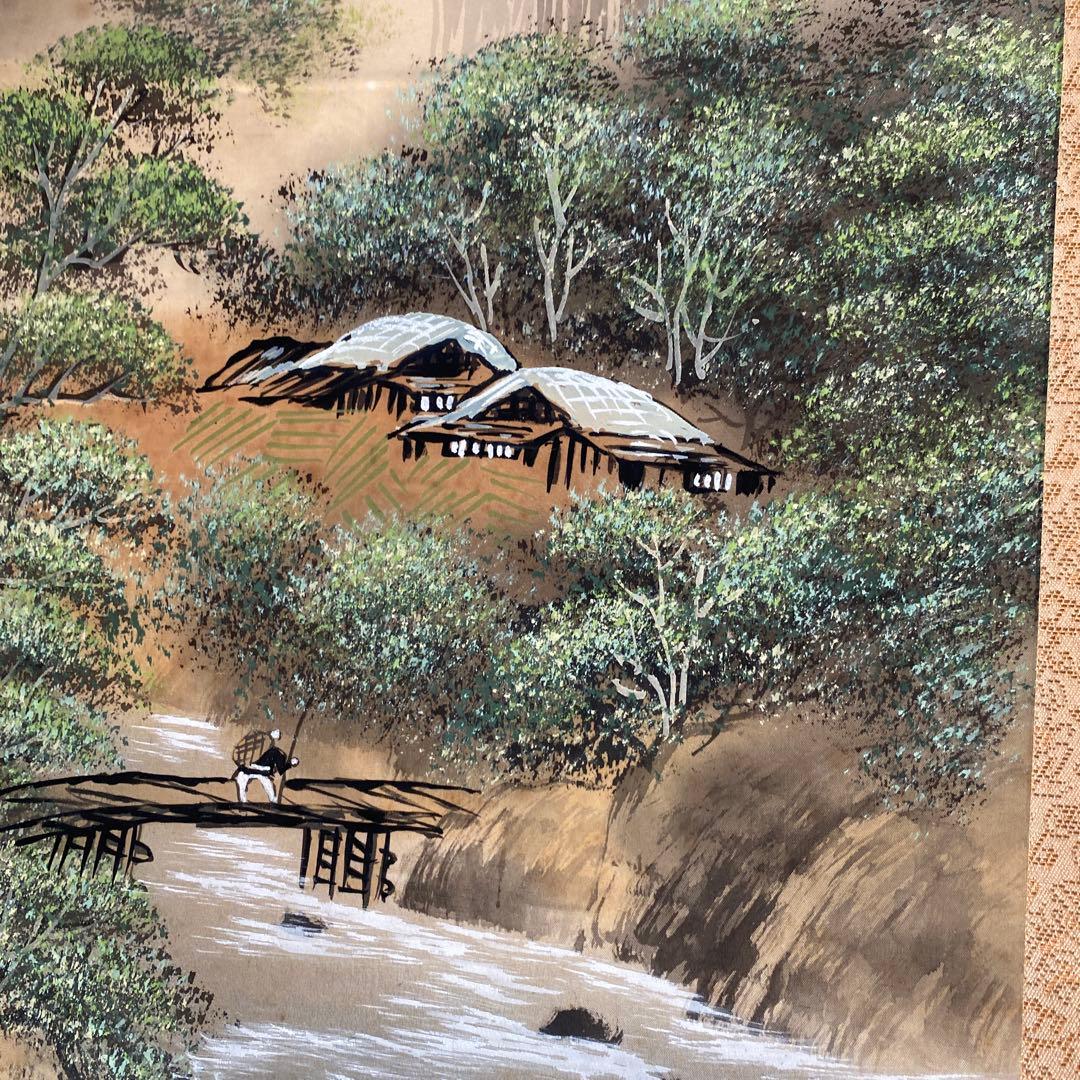 叔母66: 掛軸　華陽　彩色山水