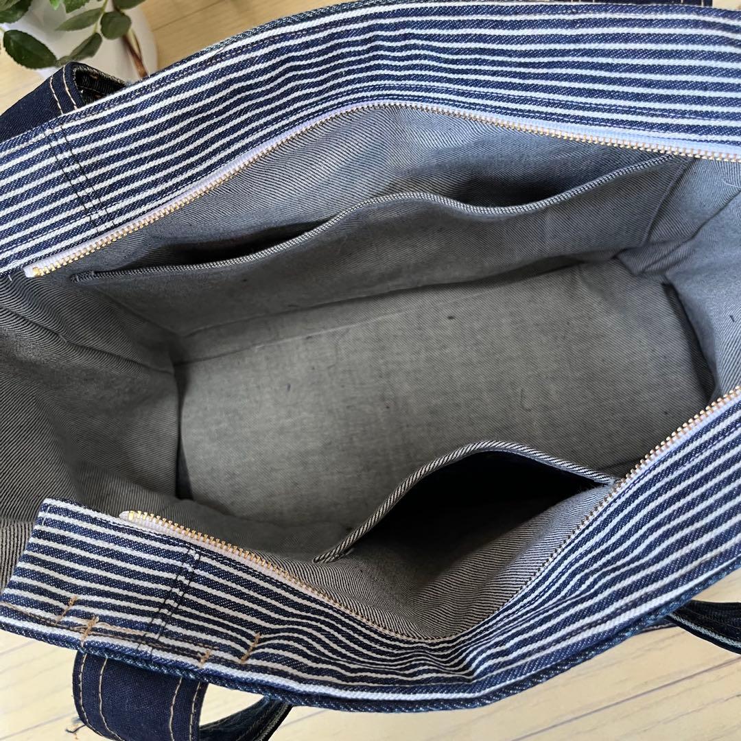 デニムリメイクバック　トートバッグ　旅行　ショルダー　大容量　ハンドメイド