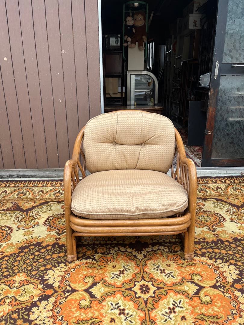 ラタン シングルソファー ① インテリア 昭和レトロ