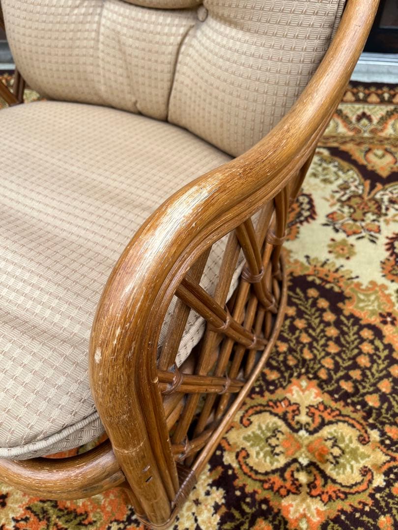 ラタン シングルソファー ① インテリア 昭和レトロ