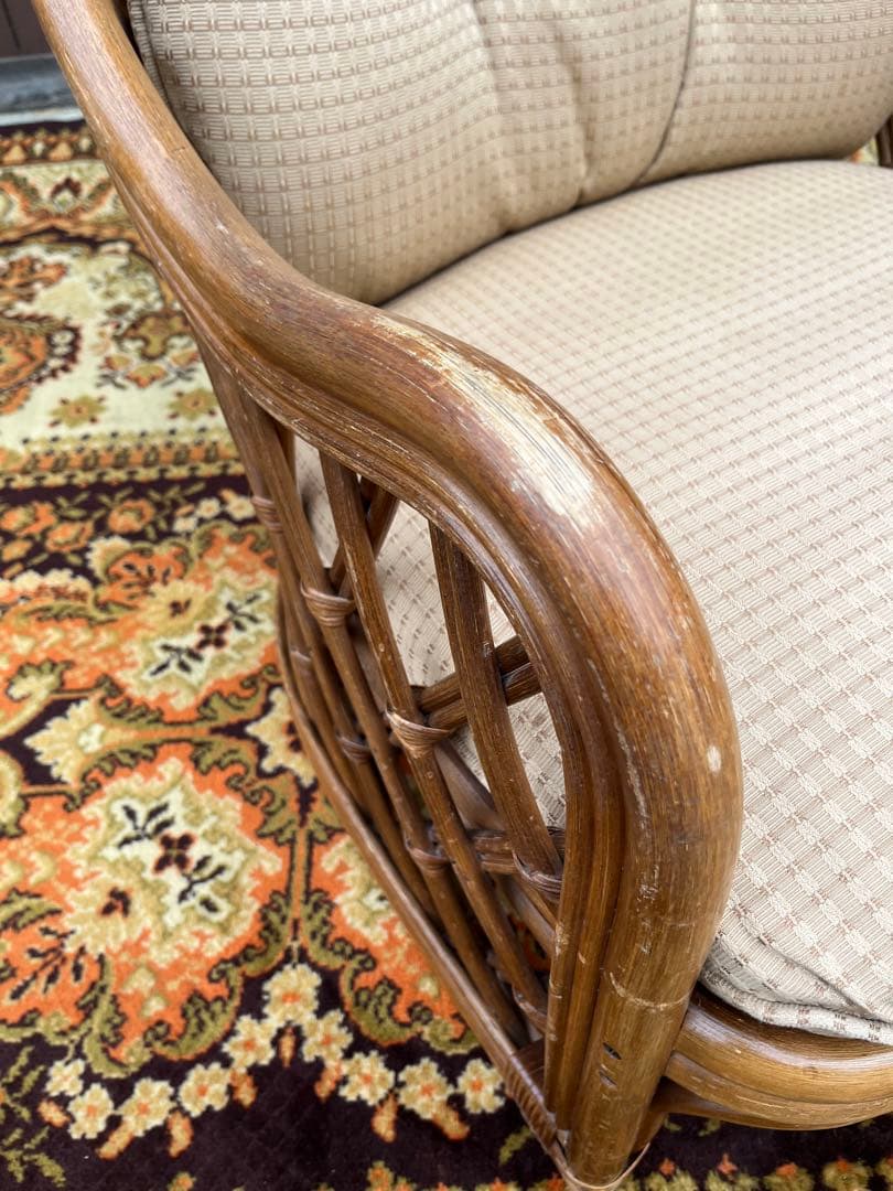 ラタン シングルソファー ① インテリア 昭和レトロ