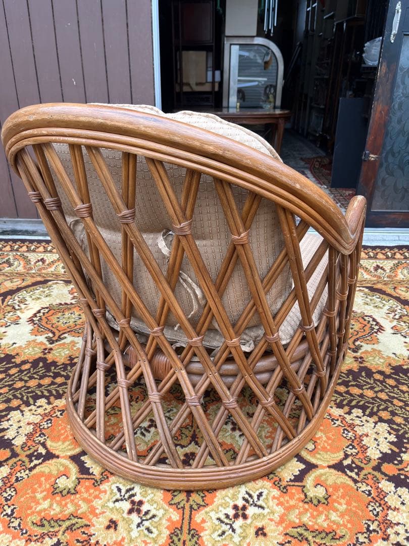 ラタン シングルソファー ① インテリア 昭和レトロ