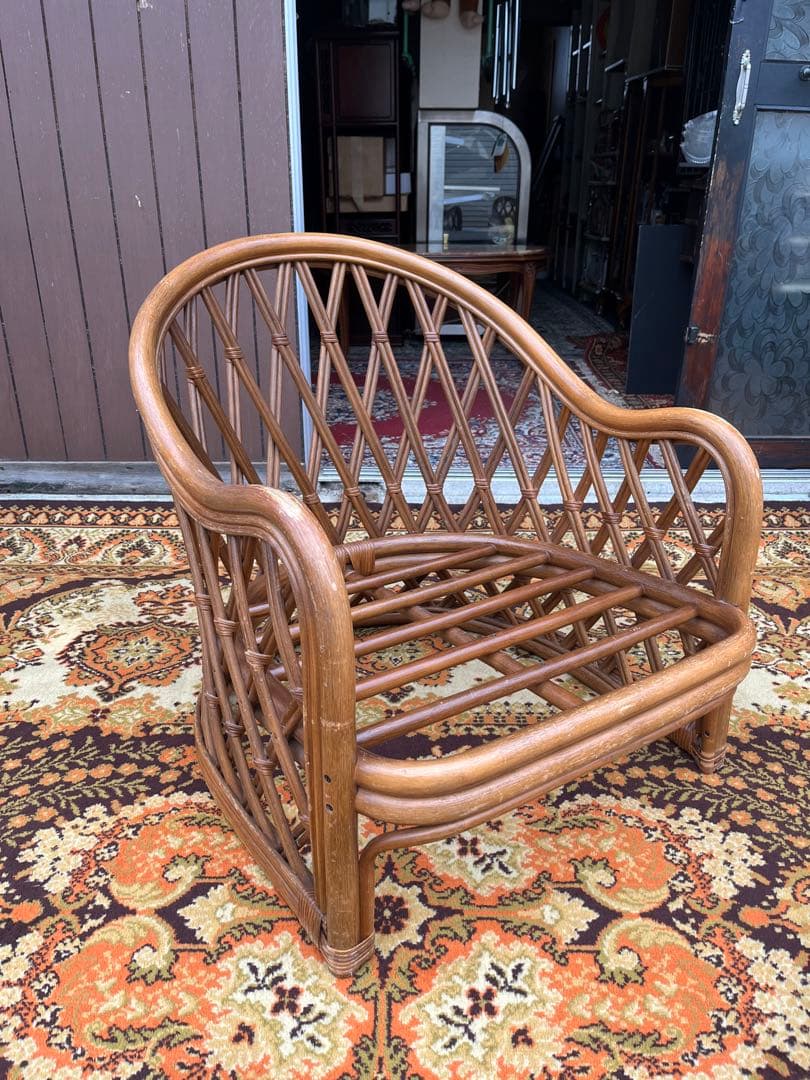 ラタン シングルソファー ① インテリア 昭和レトロ