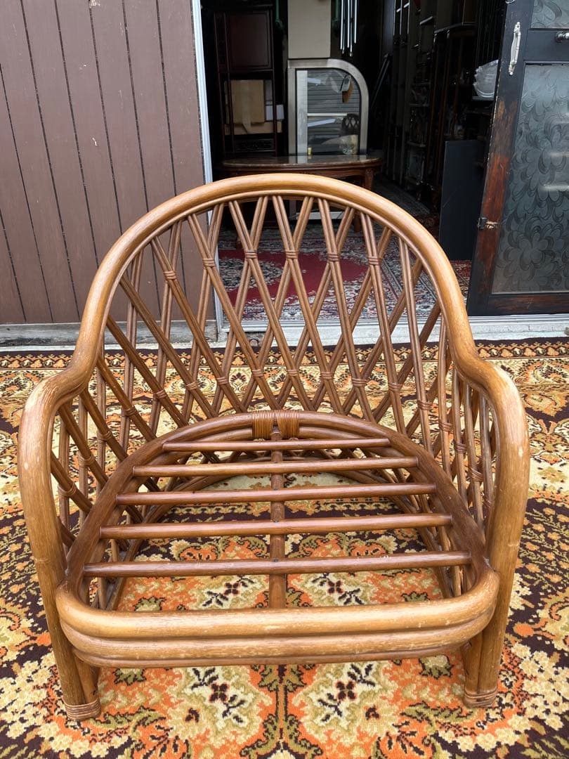 ラタン シングルソファー ① インテリア 昭和レトロ