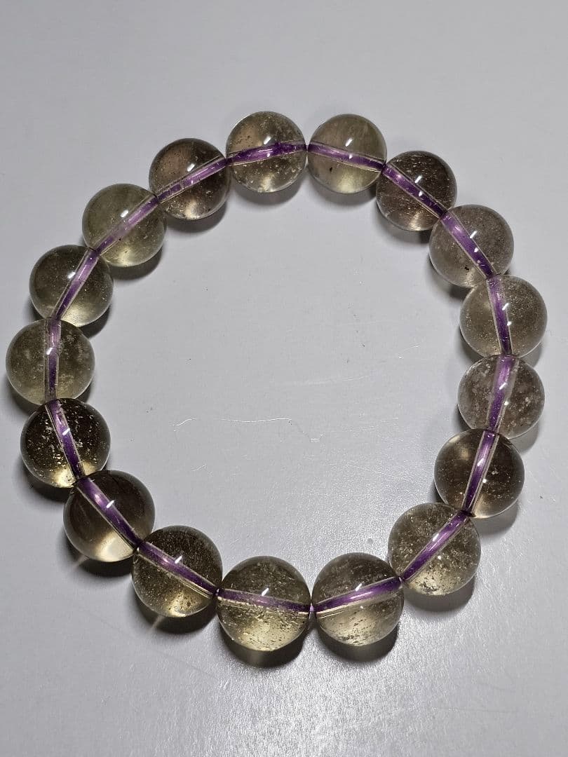 11.6ミリ⭐希少⭐パープルリビアングラスブレスレット