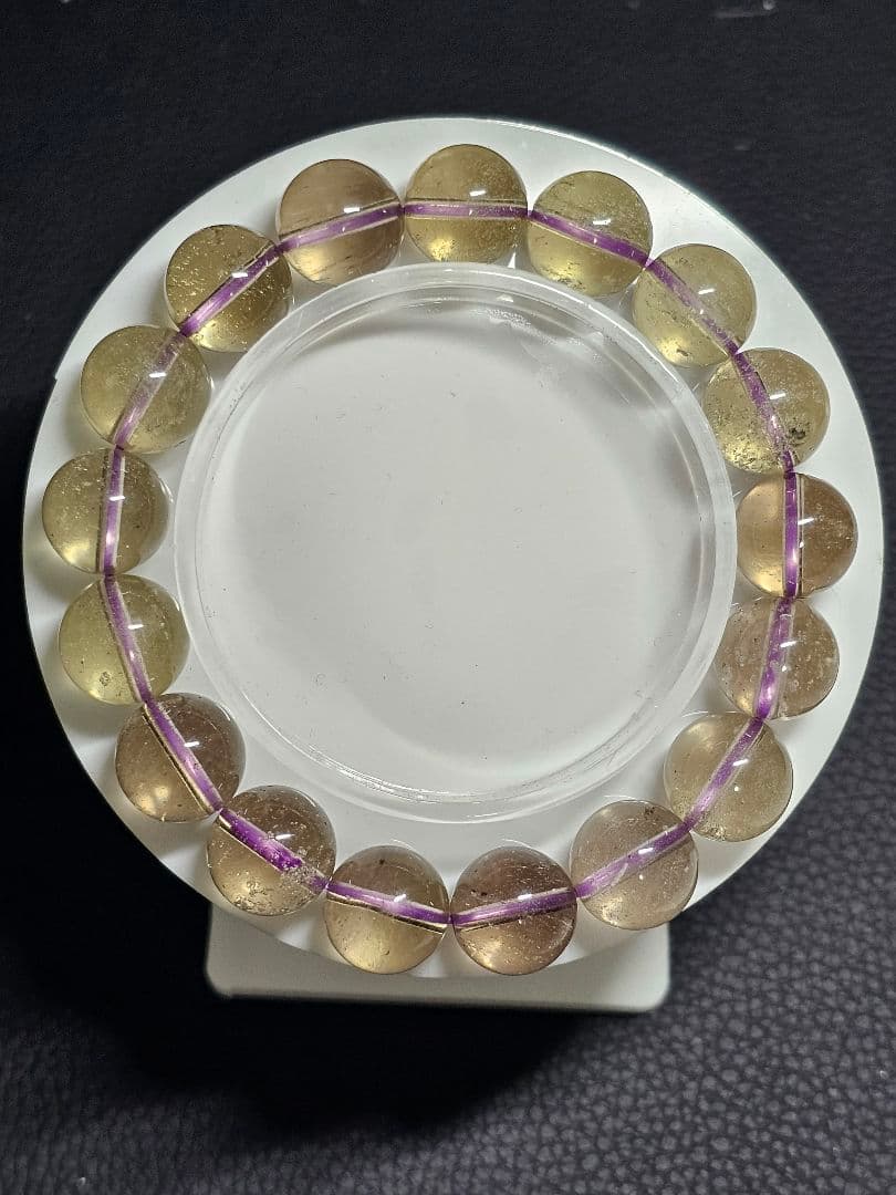 11.6ミリ⭐希少⭐パープルリビアングラスブレスレット