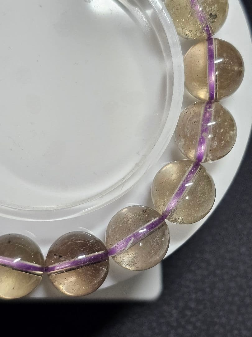 11.6ミリ⭐希少⭐パープルリビアングラスブレスレット