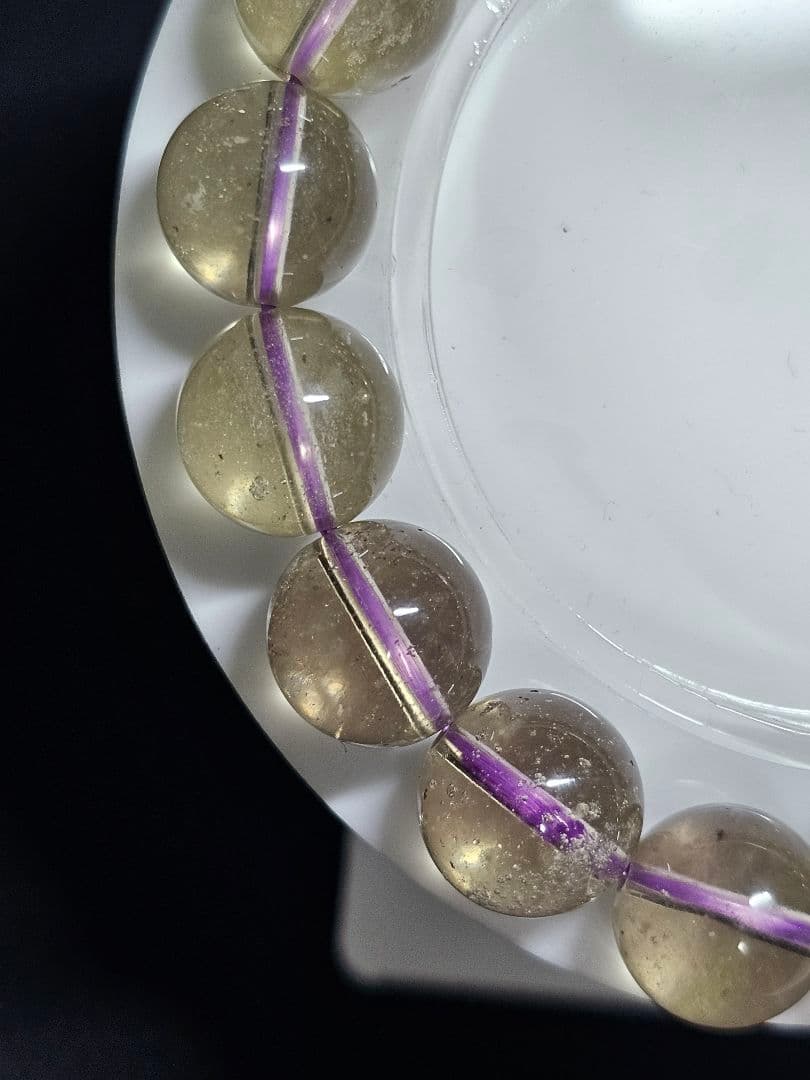 11.6ミリ⭐希少⭐パープルリビアングラスブレスレット