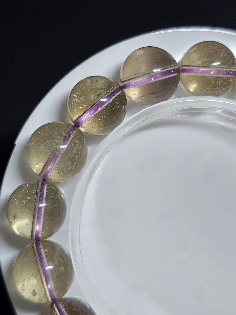 11.6ミリ⭐希少⭐パープルリビアングラスブレスレット