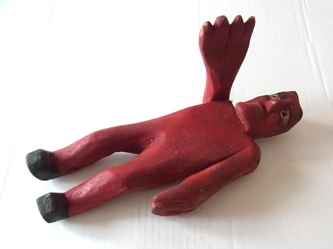 ディアブロ・悪魔の木彫り人形／ウッドカービング フォークアート オアハカ