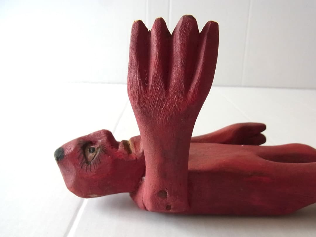 ディアブロ・悪魔の木彫り人形／ウッドカービング フォークアート オアハカ