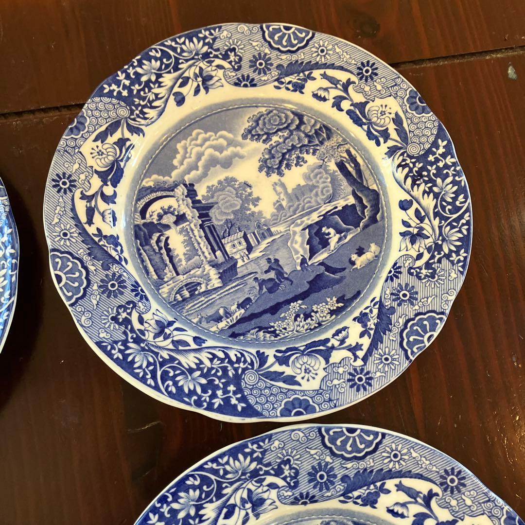 英国スポード　ブルーイタリアン　小皿 4枚セット　アンティーク