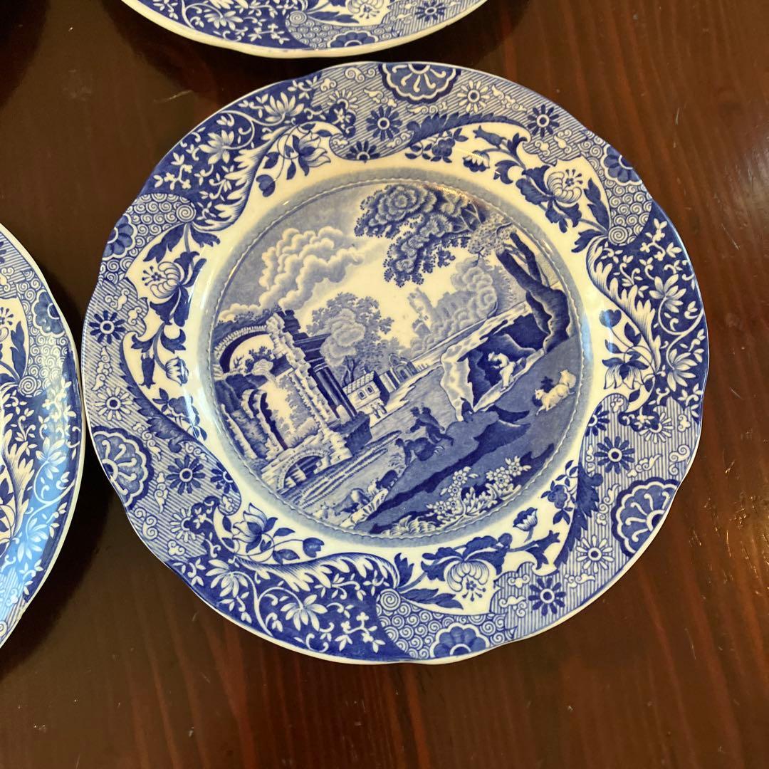 英国スポード　ブルーイタリアン　小皿 4枚セット　アンティーク