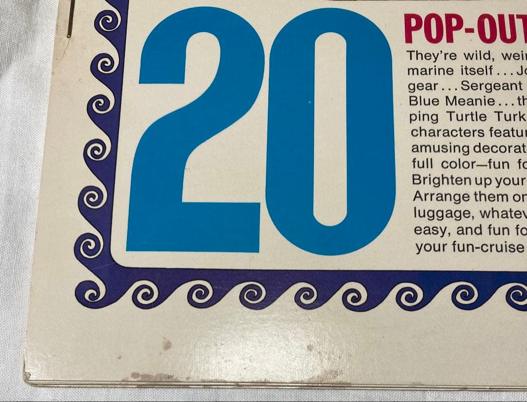 超希少・未使用1968年当時物 ビートルズ イエローサブマリン ポップアウト
