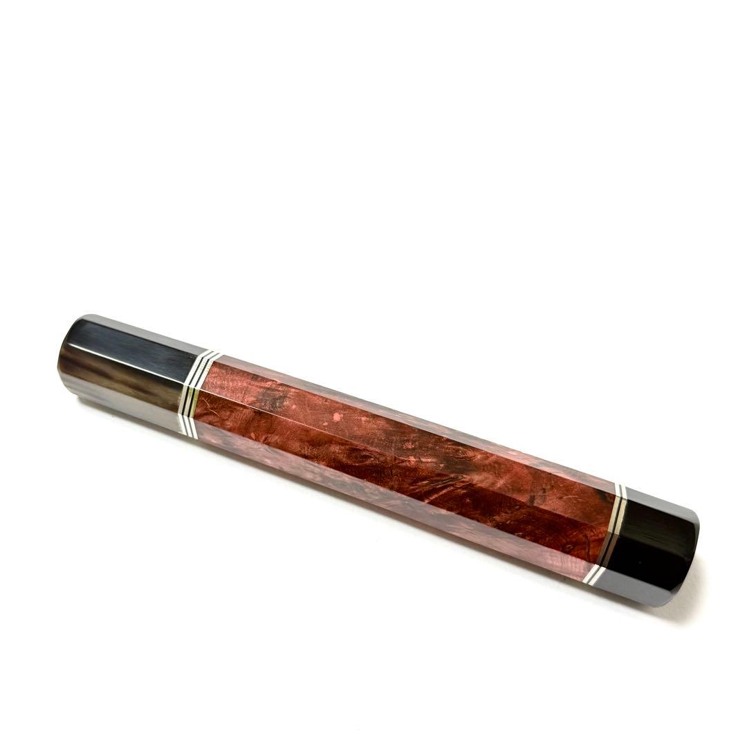 五段銀巻 黒水牛角 柳刃360 黒檀 柳刃尺2 手作り 包丁の柄 ハンドル