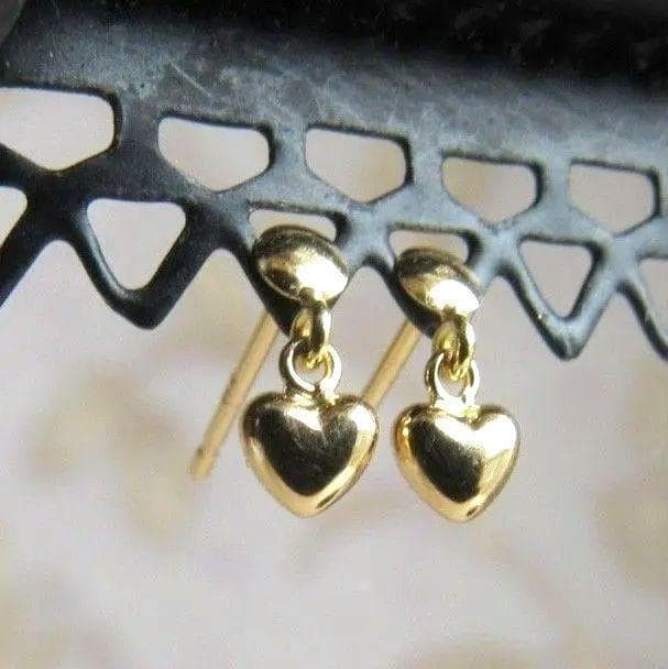 K18✨ハート S チャーム 立体 18KYG ハンドメイド ピアス ネックレス