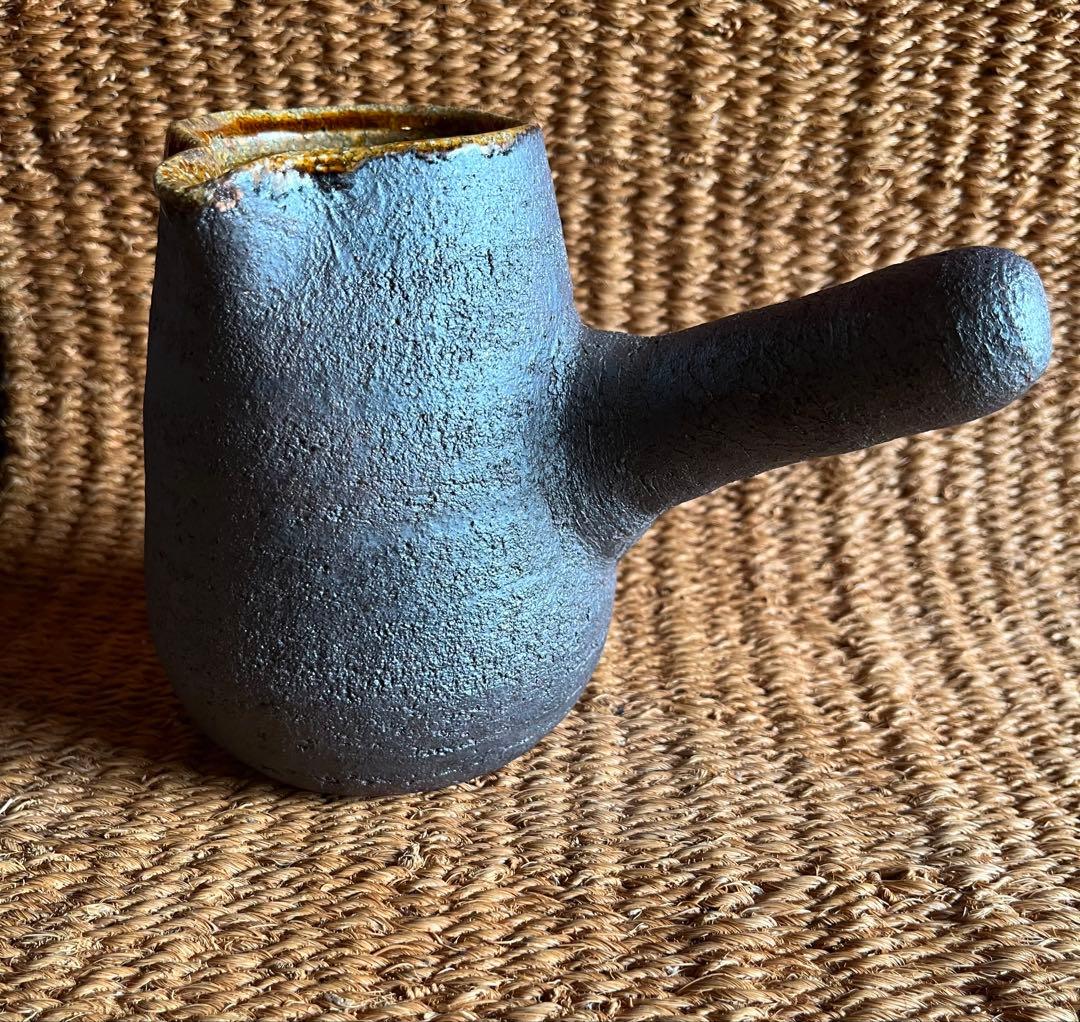 新品未使用/岩井窯/山本教行、ミルク沸ピッチャー（直火可）