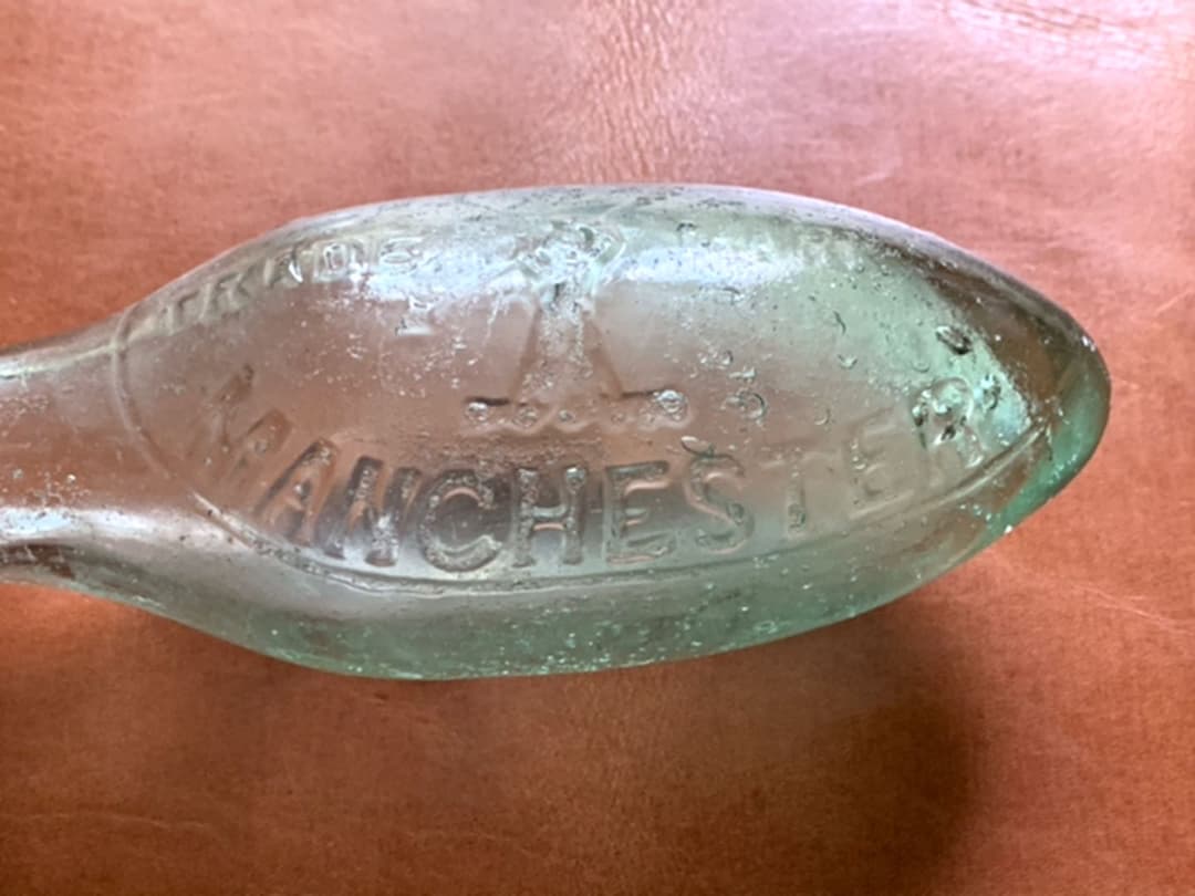 イギリス アンティーク ガラスボトル 一輪挿し J. CRONSHAW