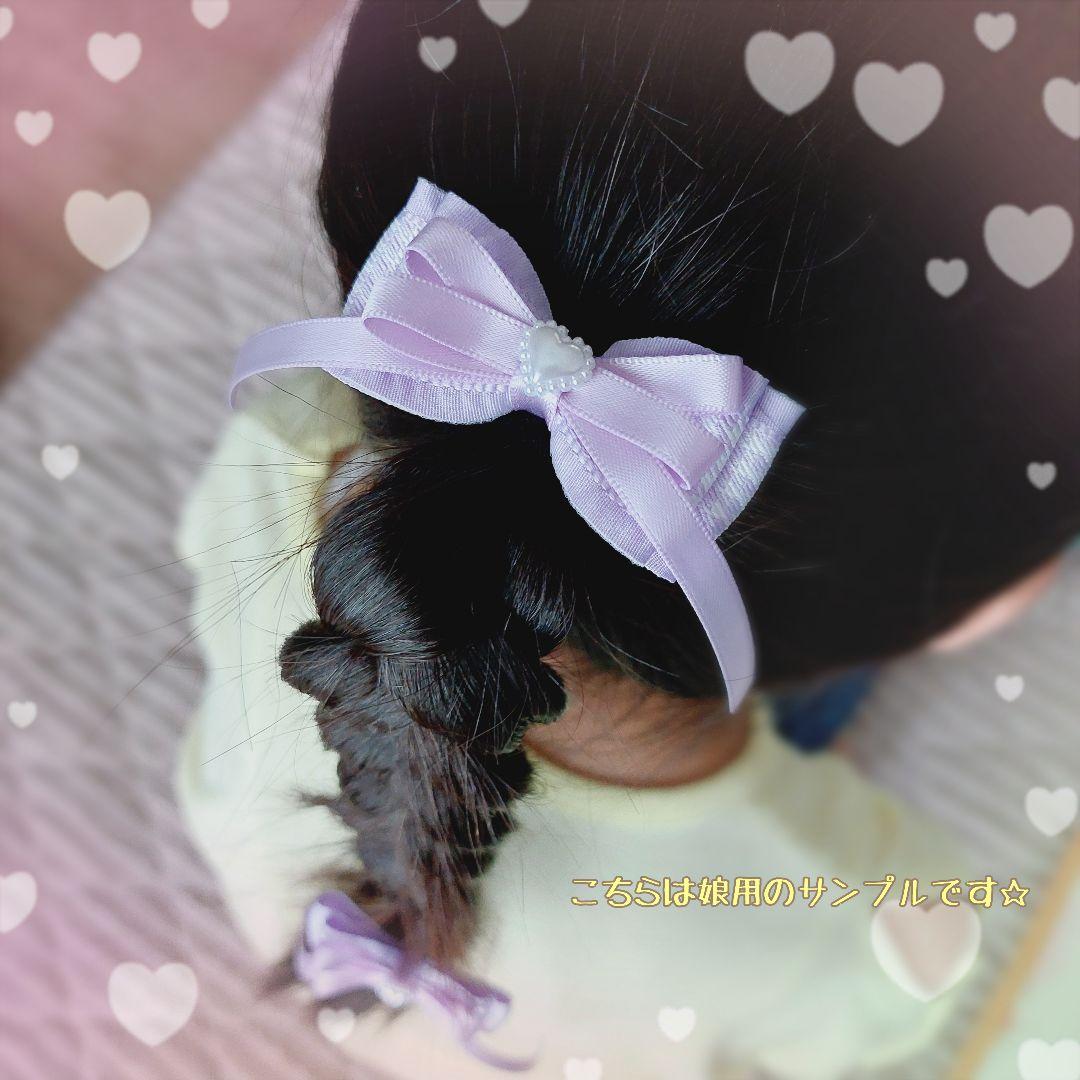 ⓝⓔⓦ【フリル千鳥格子垂れリボン】ベビーヘアクリップ　キッズ　ヘアゴム