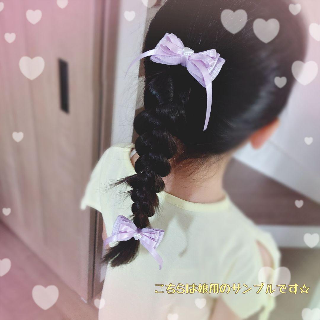 ⓝⓔⓦ【フリル千鳥格子垂れリボン】ベビーヘアクリップ　キッズ　ヘアゴム
