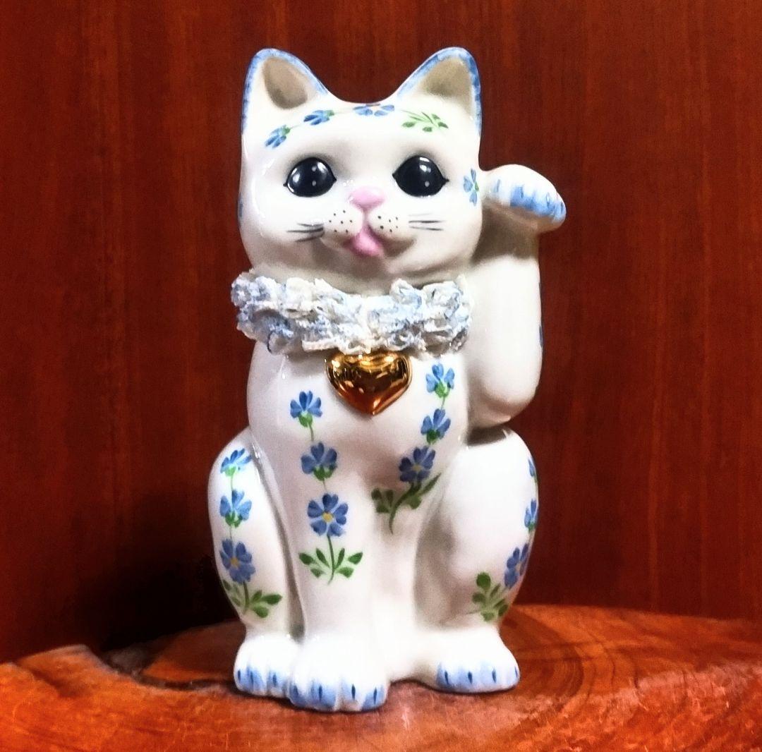 Irish Dresden Happy Cat Chibi 招き猫 箱付き