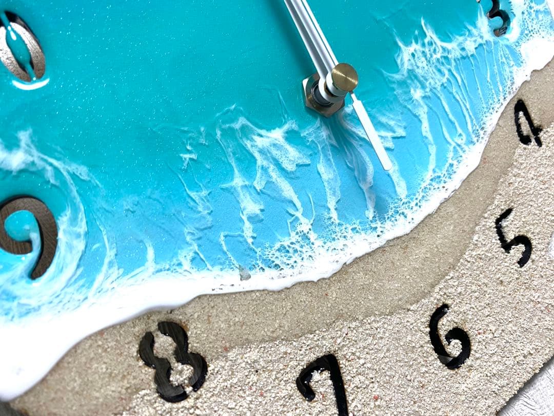 海レジンアート〜シェル型24cm掛け時計